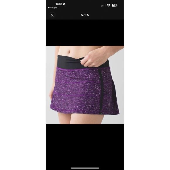 LULULEMON PACE RIVAL SKIRT 2 SIZE-6  Flashback Static Powdered Rose Tender Viole - Picture 1 of 15